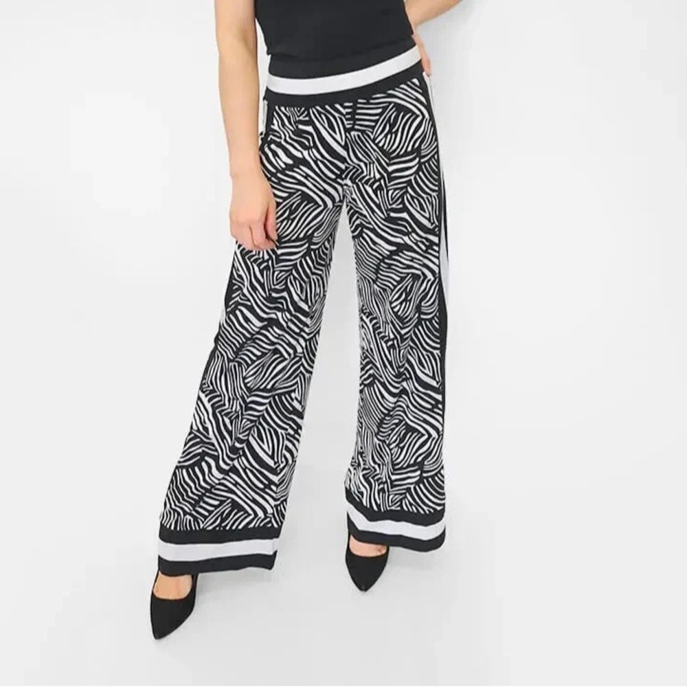 MICHAEL KORS ZEBRA PRINT WIDE LEG PANTS - Picture 4 of 6